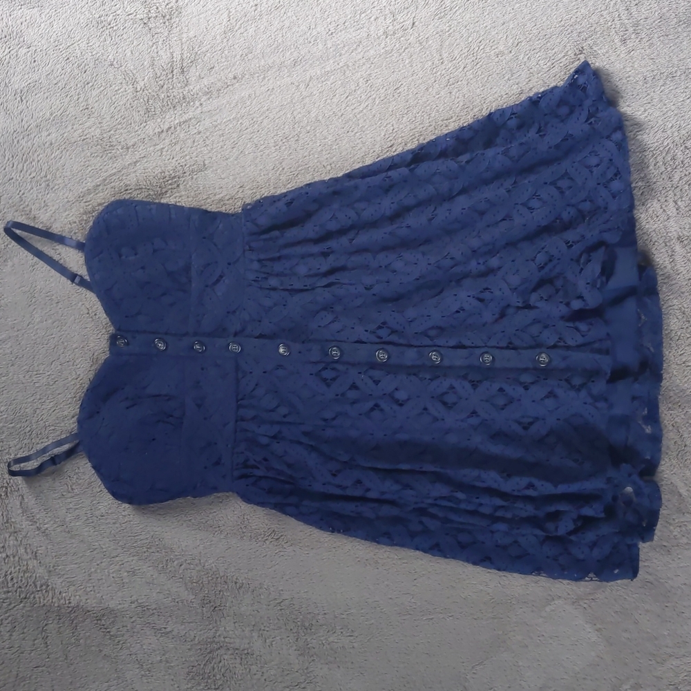 Lace Blue Navy Sun Dress Summer Short